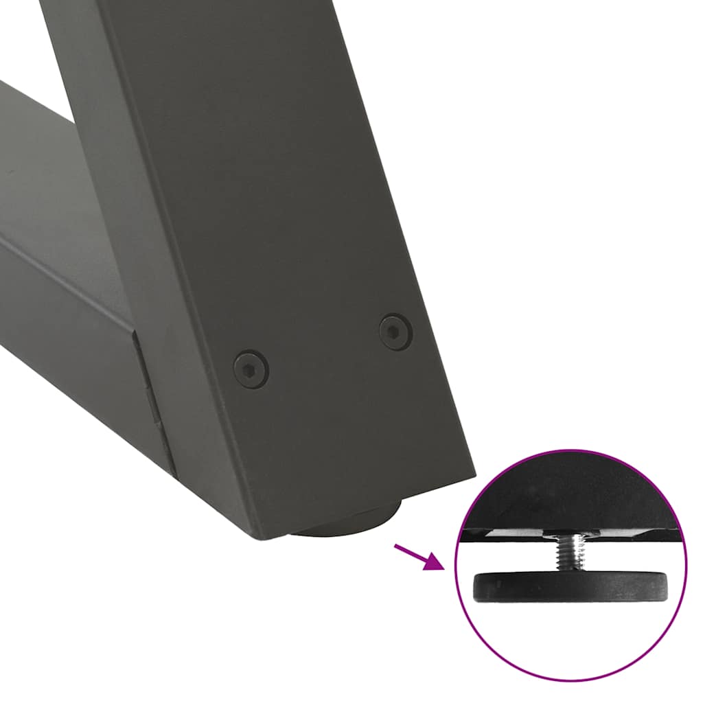 Coffee table legs 2 pcs. Anthracite 70x(42-43.3) cm steel