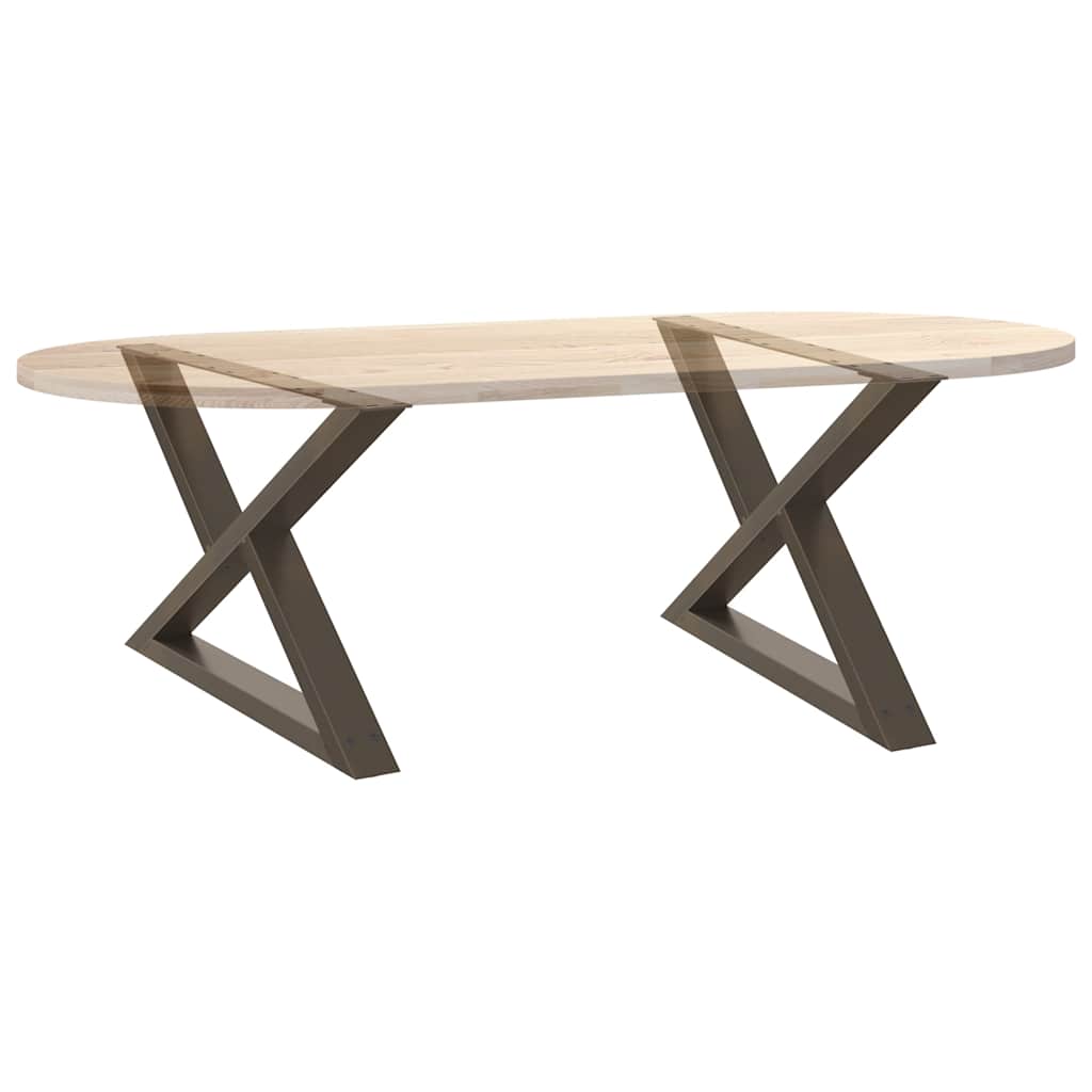 Coffee table legs 2 pcs. natural steel 70x(42-43.3) cm steel