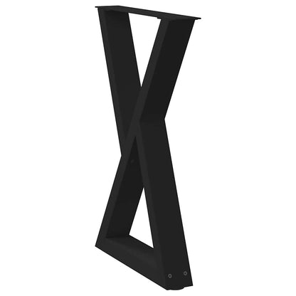Esstisch Beine 2 Stk. Schwarz 50x(72-73,3) cm Stahl