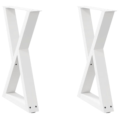 Esstisch Beine 2 Stk. Weiß 50x(72-73,3) cm Stahl