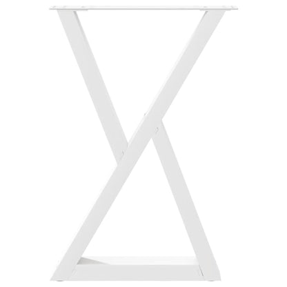 Esstisch Beine 2 Stk. Weiß 50x(72-73,3) cm Stahl
