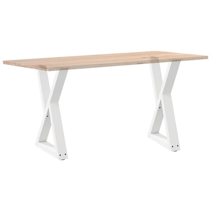 Esstisch Beine 2 Stk. Weiß 50x(72-73,3) cm Stahl
