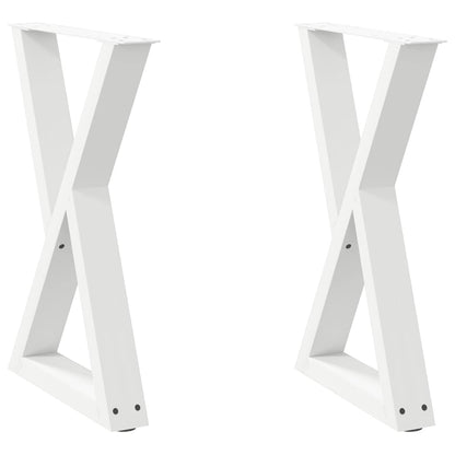 Esstisch Beine 2 Stk. Weiß 60x(72-73,3) cm Stahl