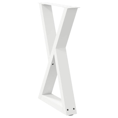 Esstisch Beine 2 Stk. Weiß 60x(72-73,3) cm Stahl