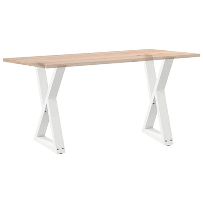 Esstisch Beine 2 Stk. Weiß 60x(72-73,3) cm Stahl