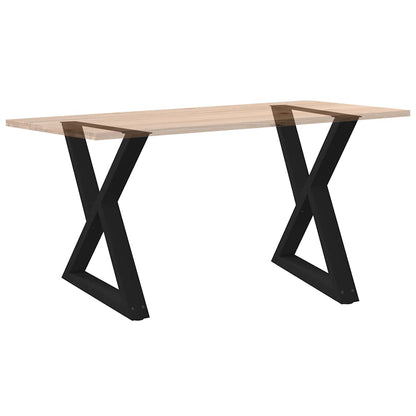 Esstisch Beine 2 Stück Schwarz 70x(72-73,3) cm Stahl