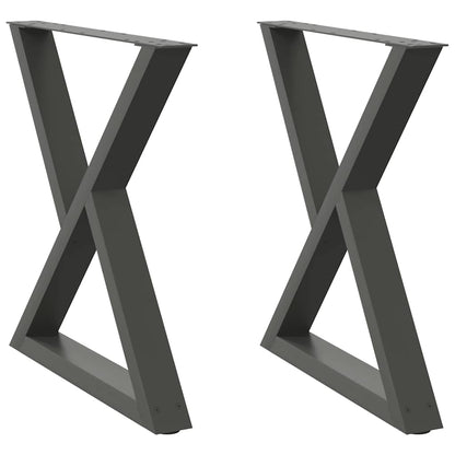 Esstisch Beine 2 Stück Anthrazit 70x(72-73,3) cm Stahl