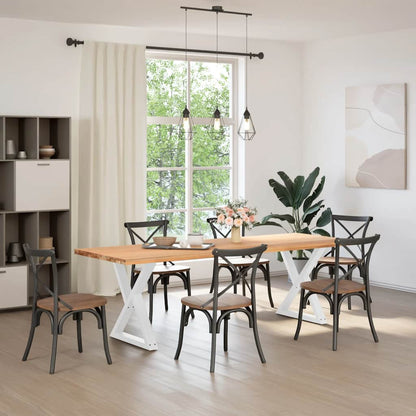 Esstisch Beine 2 Stück Weiß 80x(72-73,3) cm Stahl