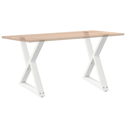 Esstisch Beine 2 Stück Weiß 80x(72-73,3) cm Stahl