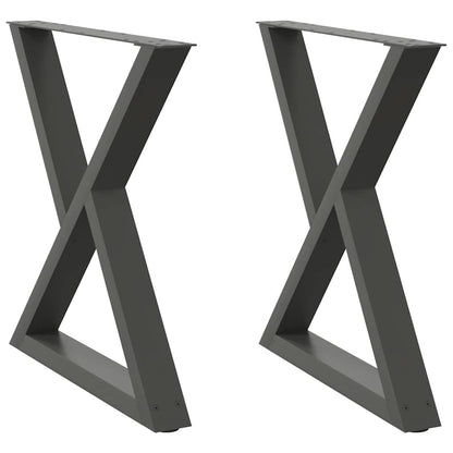 Esstisch Beine 2 Stück Anthrazit 80x(72-73,3) cm Stahl