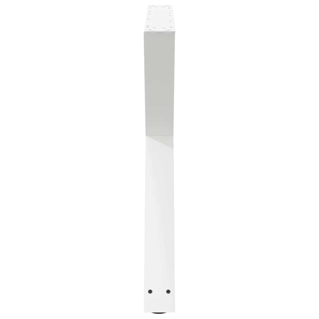 Pieds de table à manger 2 pièces blanc 90x(72-73,3) cm acier