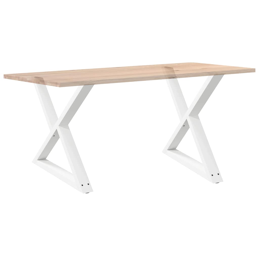 Pieds de table à manger 2 pièces blanc 90x(72-73,3) cm acier