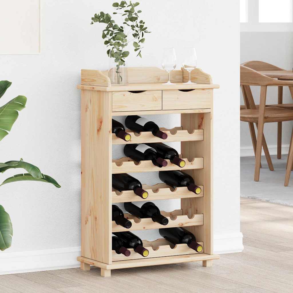Weinregal Braun 90 x 60 x 30 cm Solides Kiefernholz