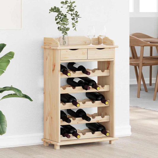 Weinregal Braun 90 x 60 x 30 cm Solides Kiefernholz