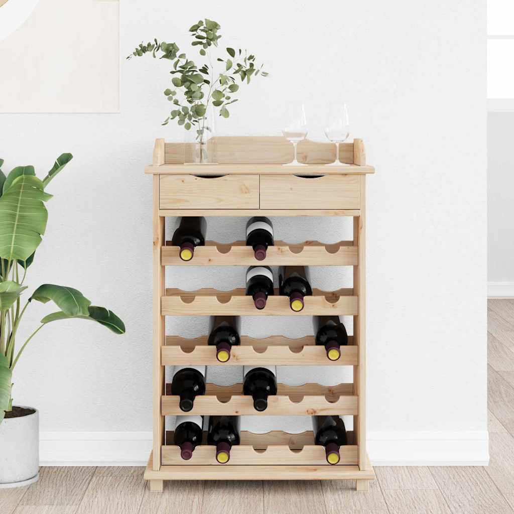 Weinregal Braun 90 x 60 x 30 cm Solides Kiefernholz