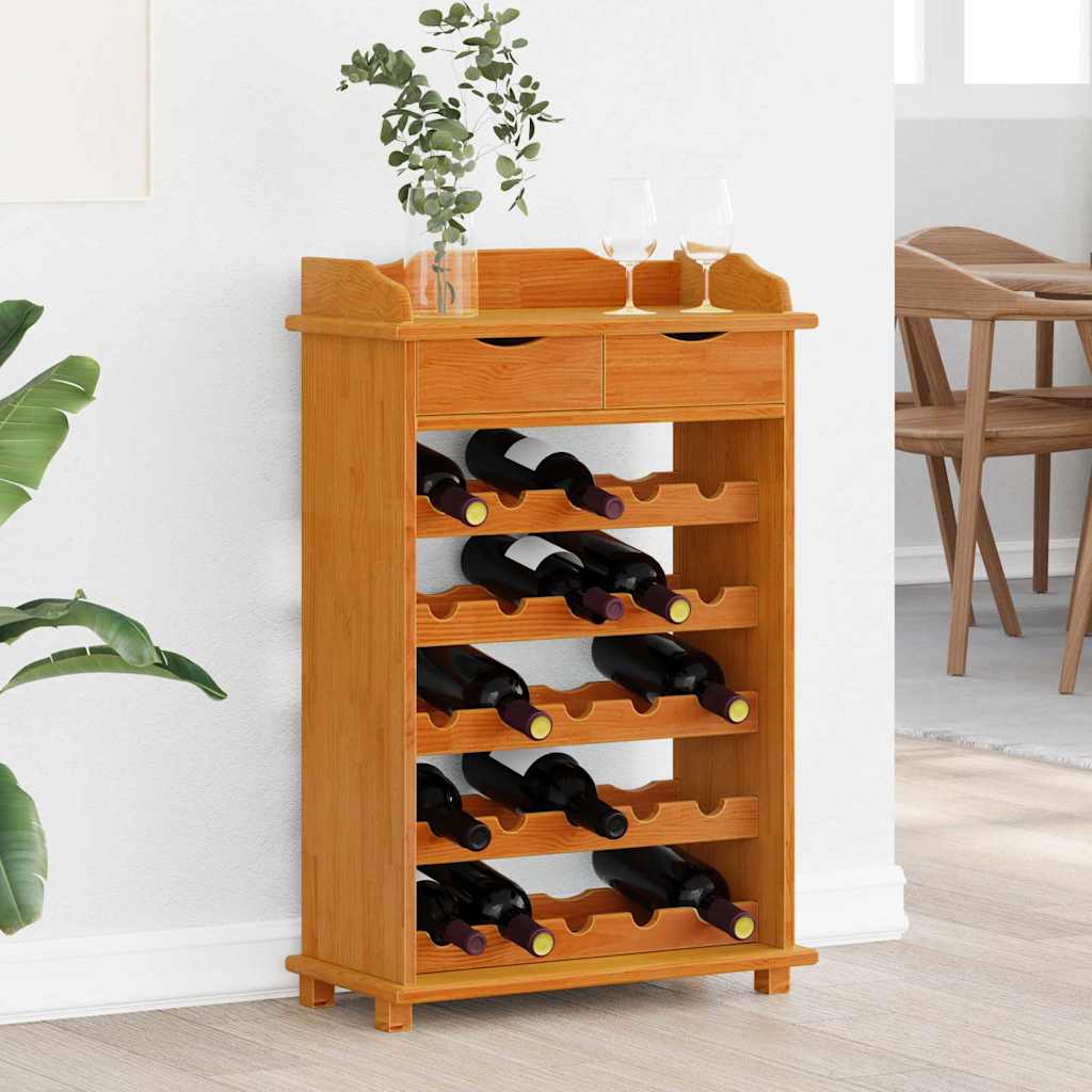 Weinregal Braun 90 x 60 x 30 cm Massivholz Kiefer