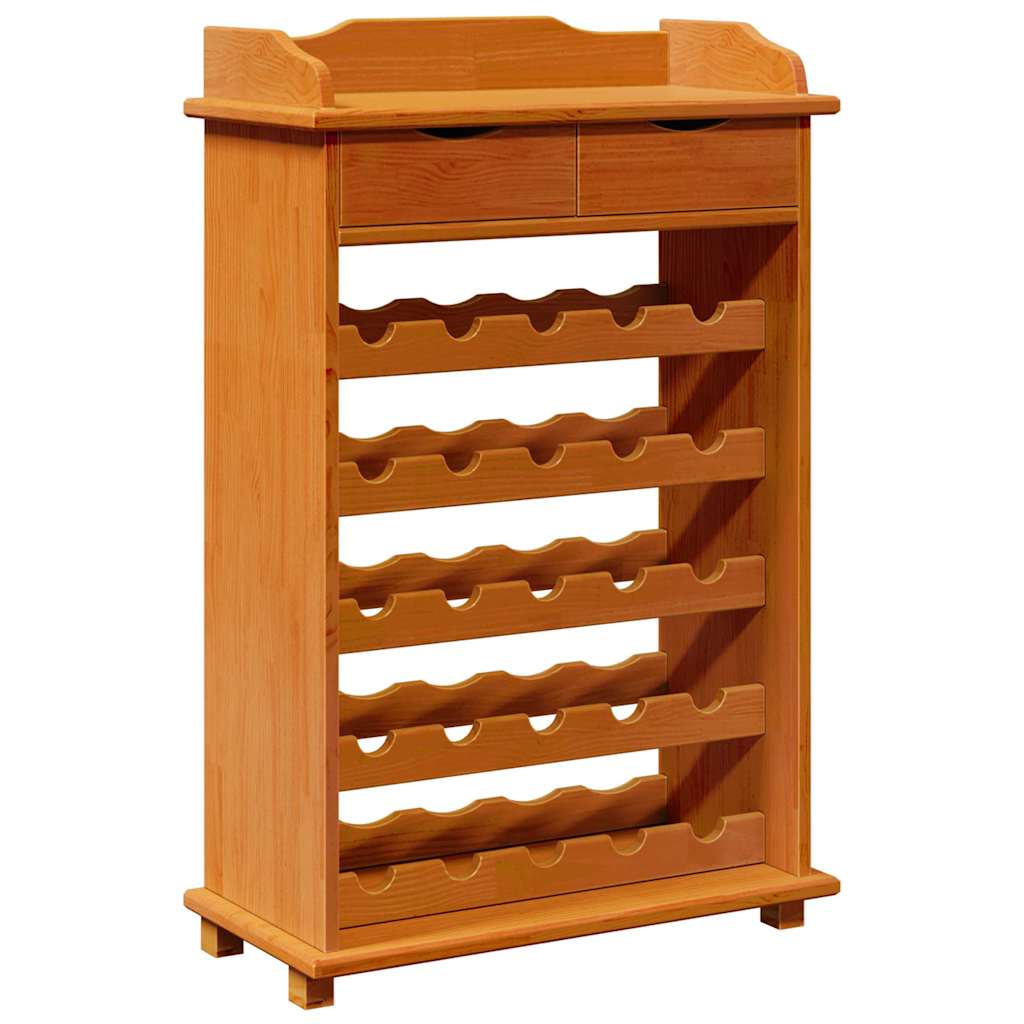 Weinregal Braun 90 x 60 x 30 cm Massivholz Kiefer