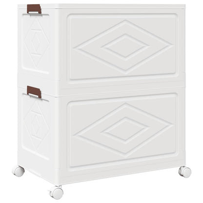 Aufbewahrungsbox mit Rädern Stapelbar 2-stöckig 75 L 64x40x76cm