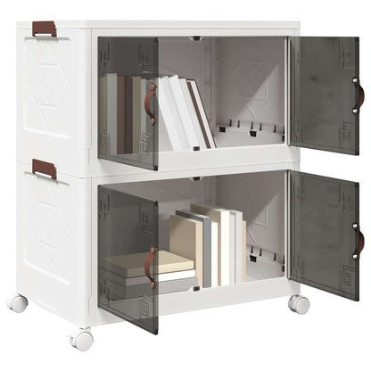 Aufbewahrungsbox mit Rädern Stapelbar 2-stöckig 75 L 64x40x76cm