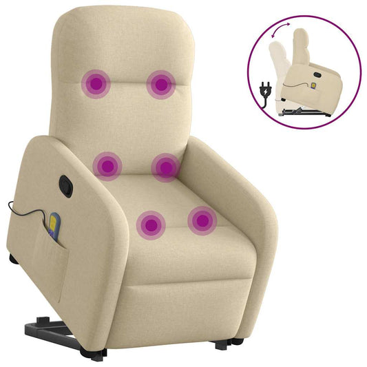 Fauteuil de massage avec aide au verticalisation en tissu crème