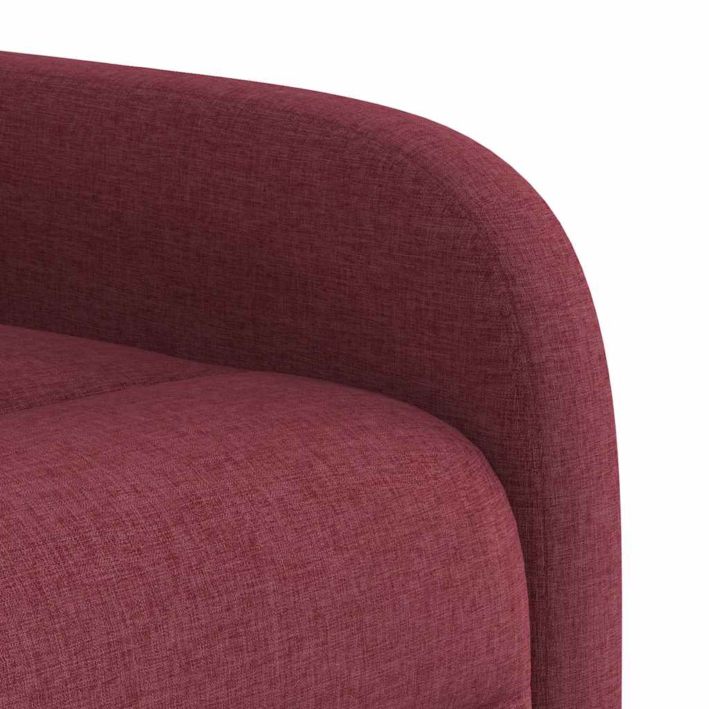 Elektrischer Massagesessel mit Aufstehhilfe Weinrot Stoff