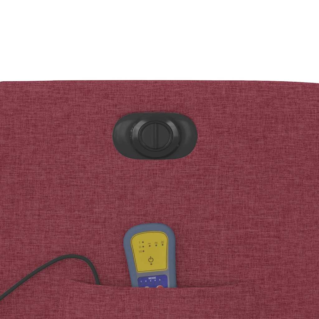 Elektrischer Massagesessel mit Aufstehhilfe Weinrot Stoff