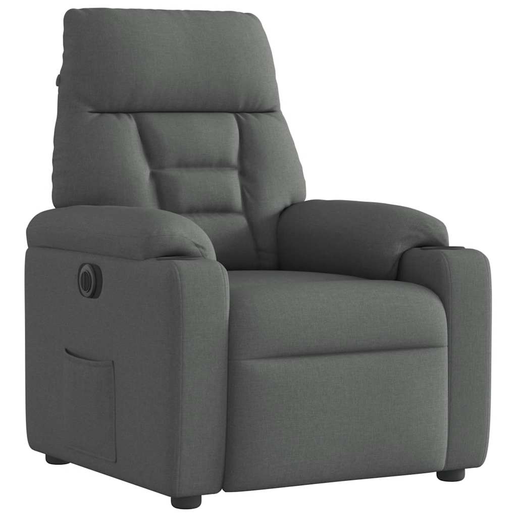 Relaxsessel Elektrisch Dunkelgrau Stoff