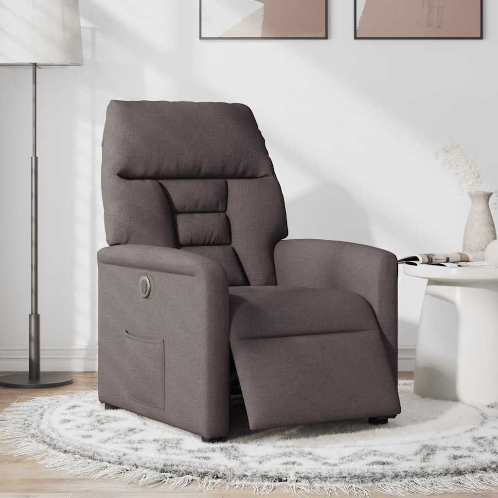 Relaxsessel Elektrisch Dunkelbraun Stoff