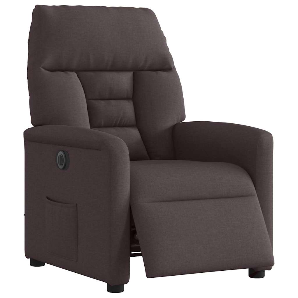 Relaxsessel Elektrisch Dunkelbraun Stoff