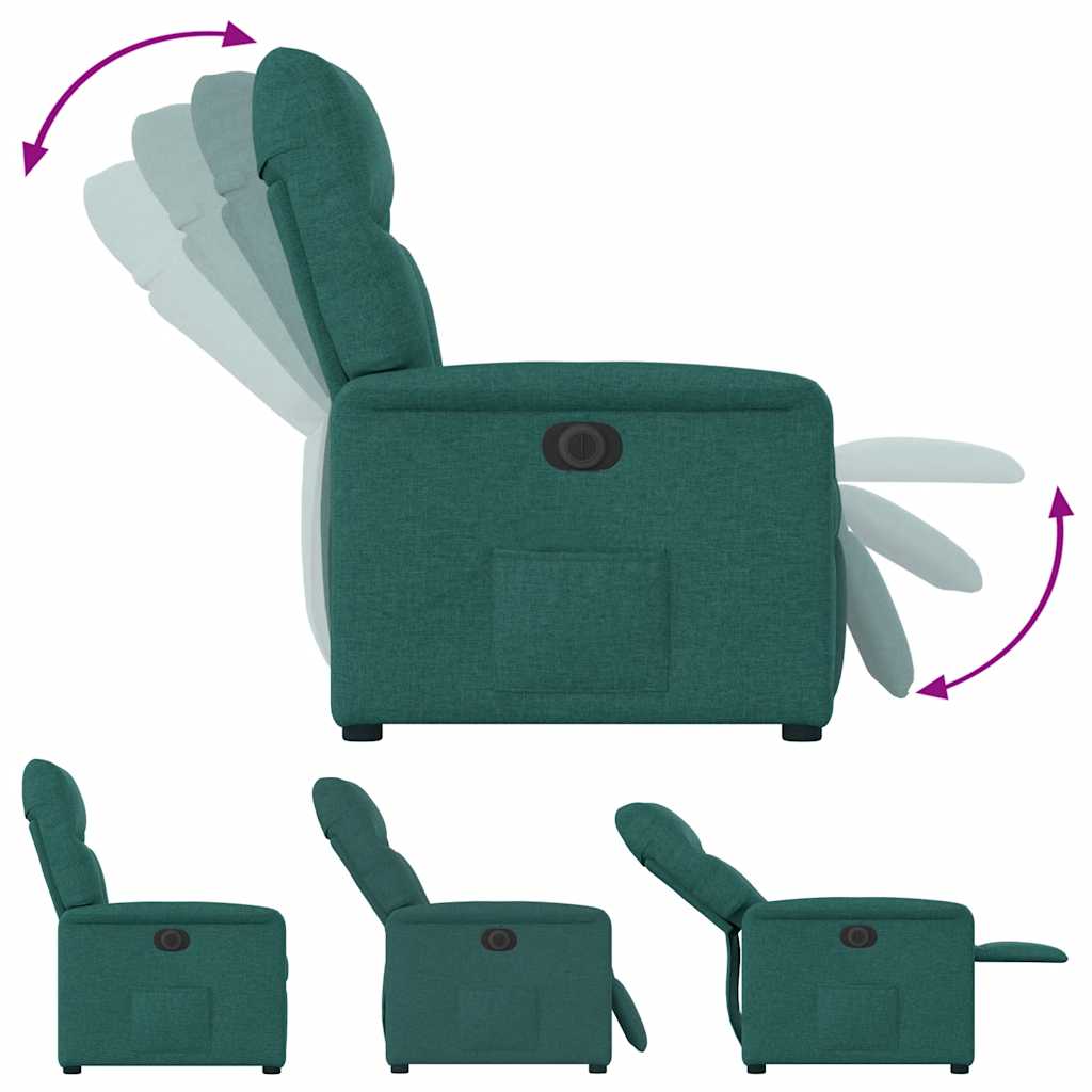Relaxsessel Elektrisch Dunkelgrün Stoff