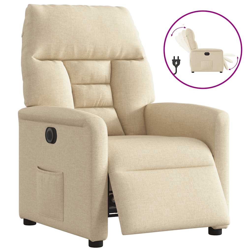 Relaxsessel Elektrisch Creme Stoff