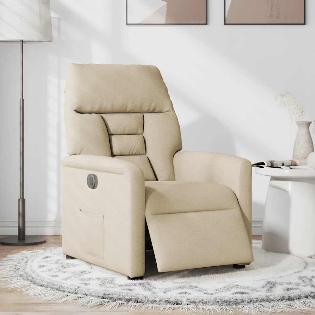 Relaxsessel Elektrisch Creme Stoff