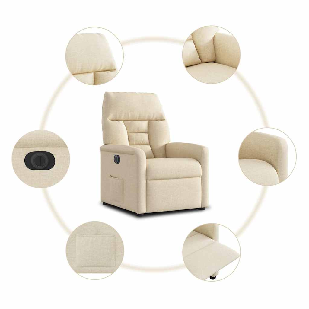 Relaxsessel Elektrisch Creme Stoff