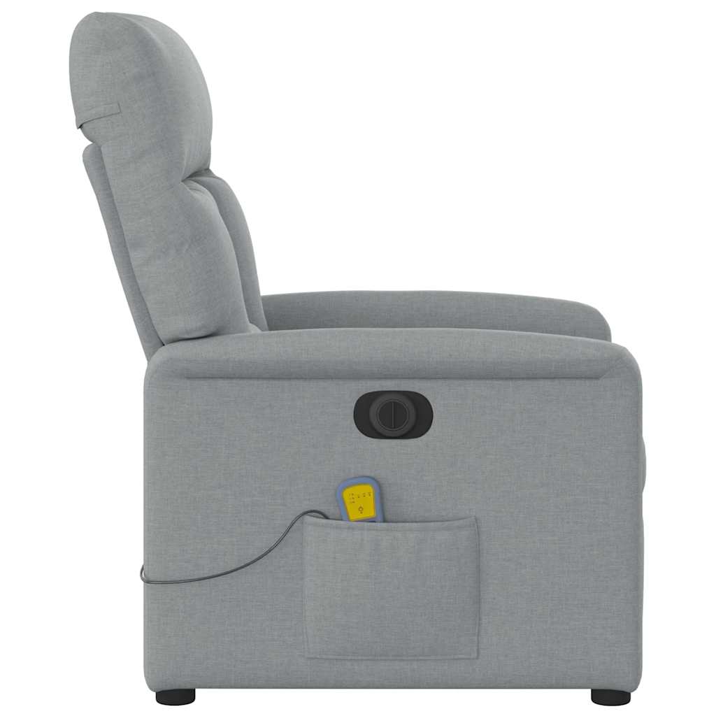 Massagesessel Elektrisch Hellgrau Stoff