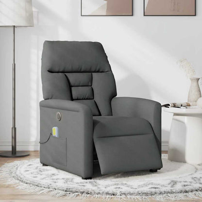 Massagesessel Elektrisch Dunkelgrau Stoff