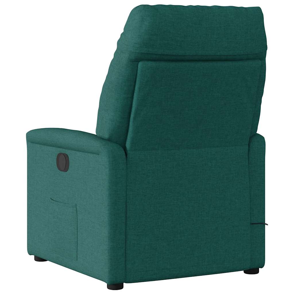 Massagesessel Elektrisch Dunkelgrün Stoff