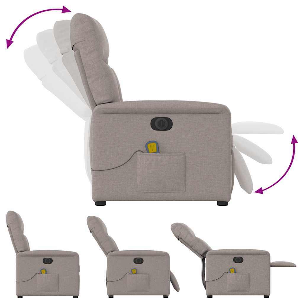 Massagesessel Elektrisch Taupe Stoff