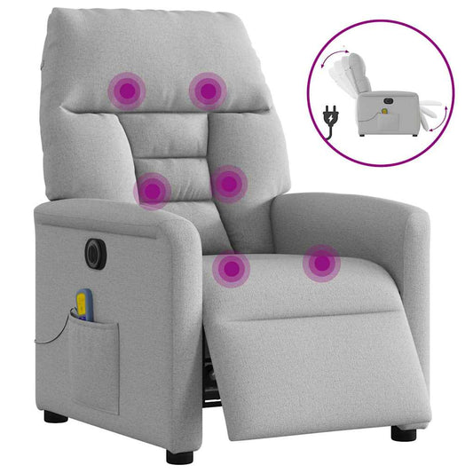 Massagesessel Elektrisch Wolkengrau Stoff