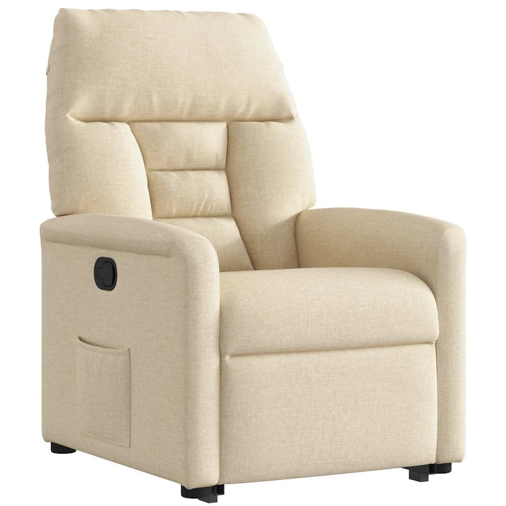 Relaxsessel mit Aufstehhilfe Creme Stoff