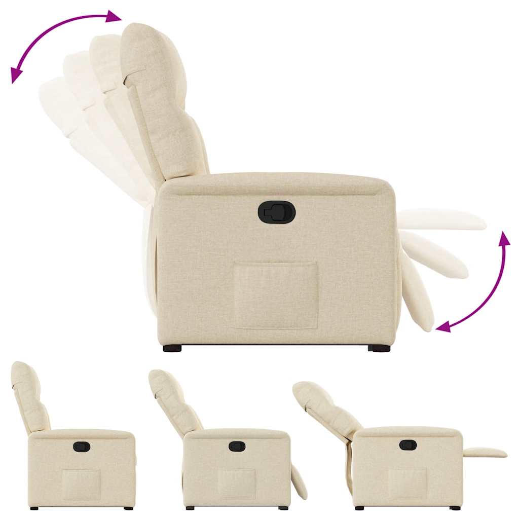 Relaxsessel mit Aufstehhilfe Creme Stoff