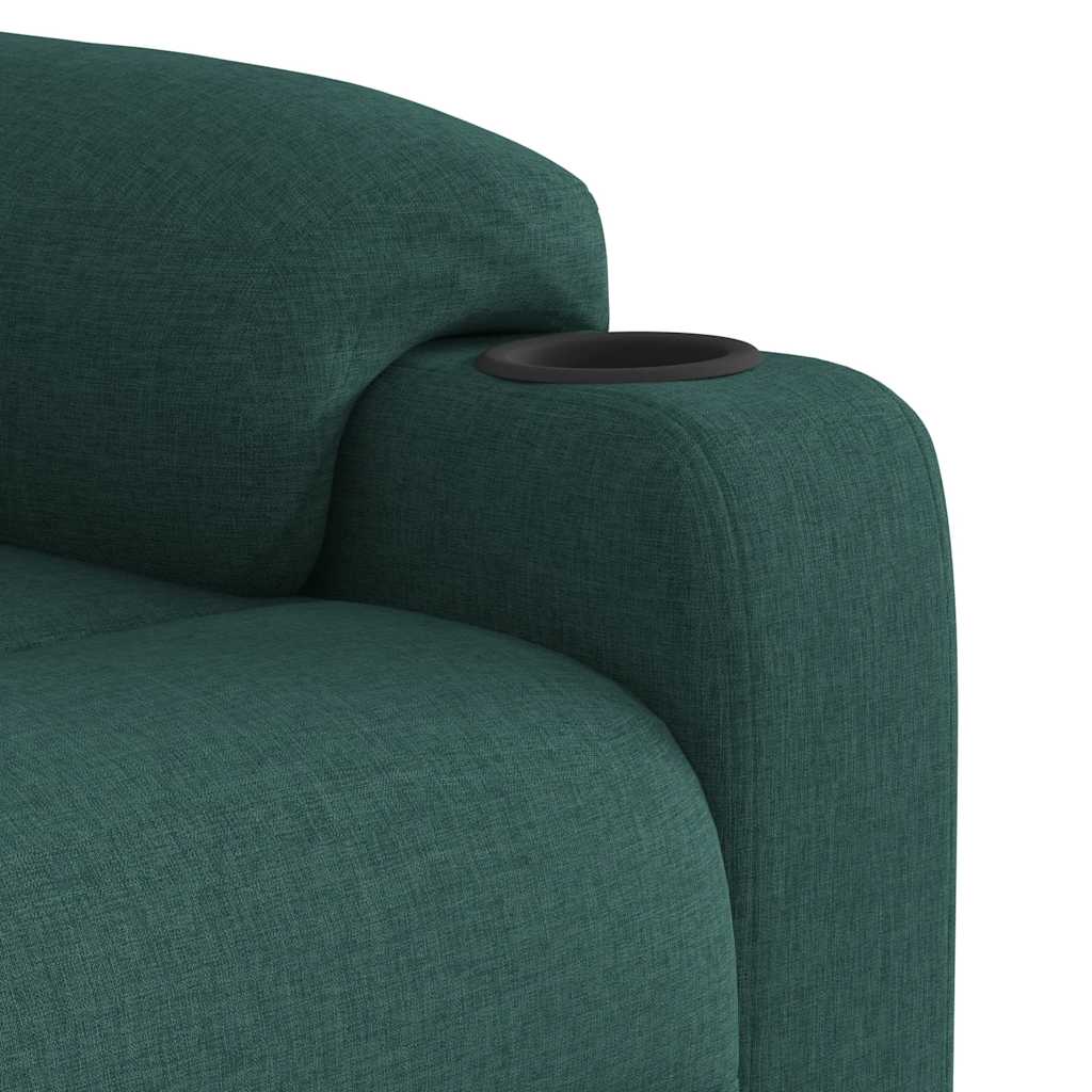 Massage chair with stand-up aid dark green fabric
