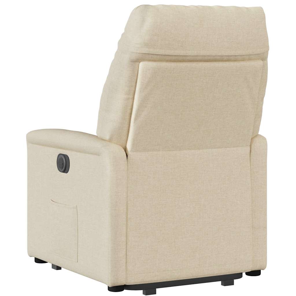 Relaxsessel mit Aufstehhilfe Elektrisch Creme Stoff