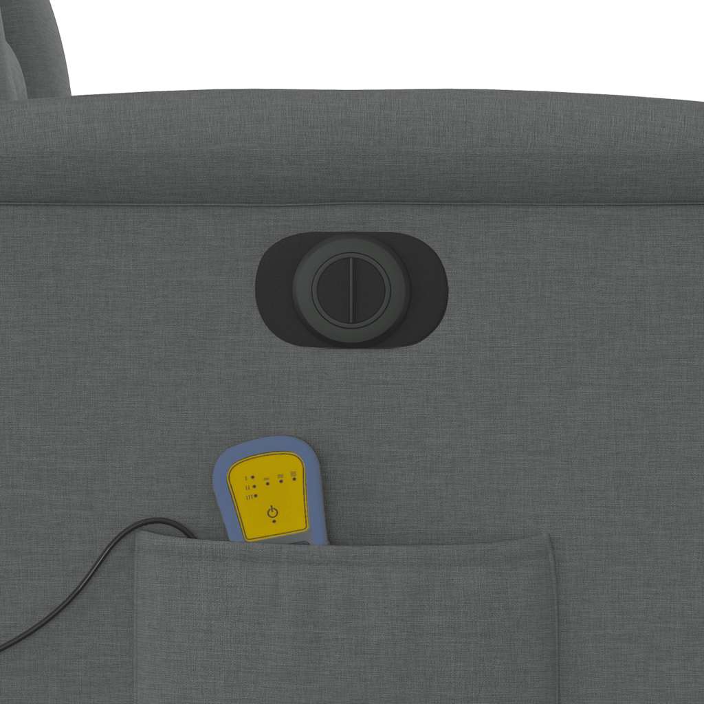 Elektrischer Massagesessel mit Aufstehhilfe Dunkelgrau Stoff