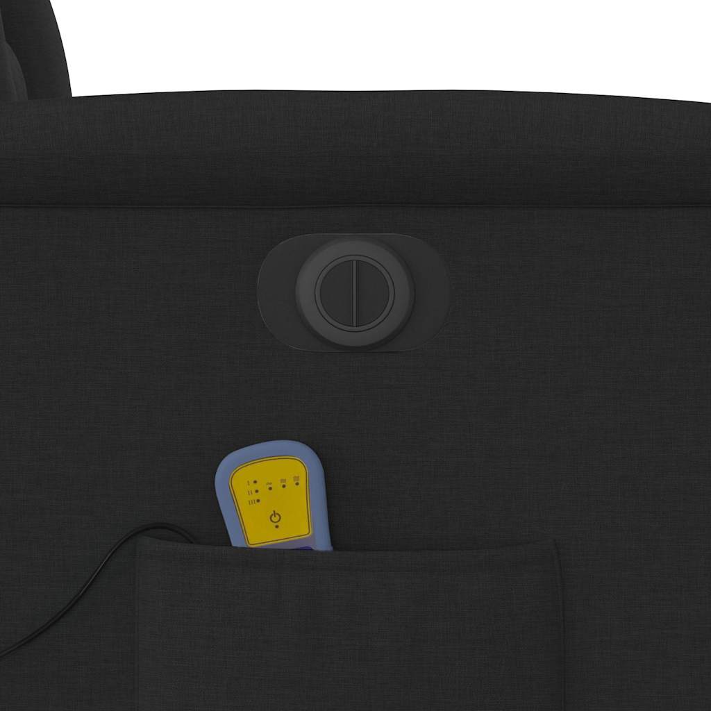 Elektrischer Massagesessel mit Aufstehhilfe Schwarz Stoff