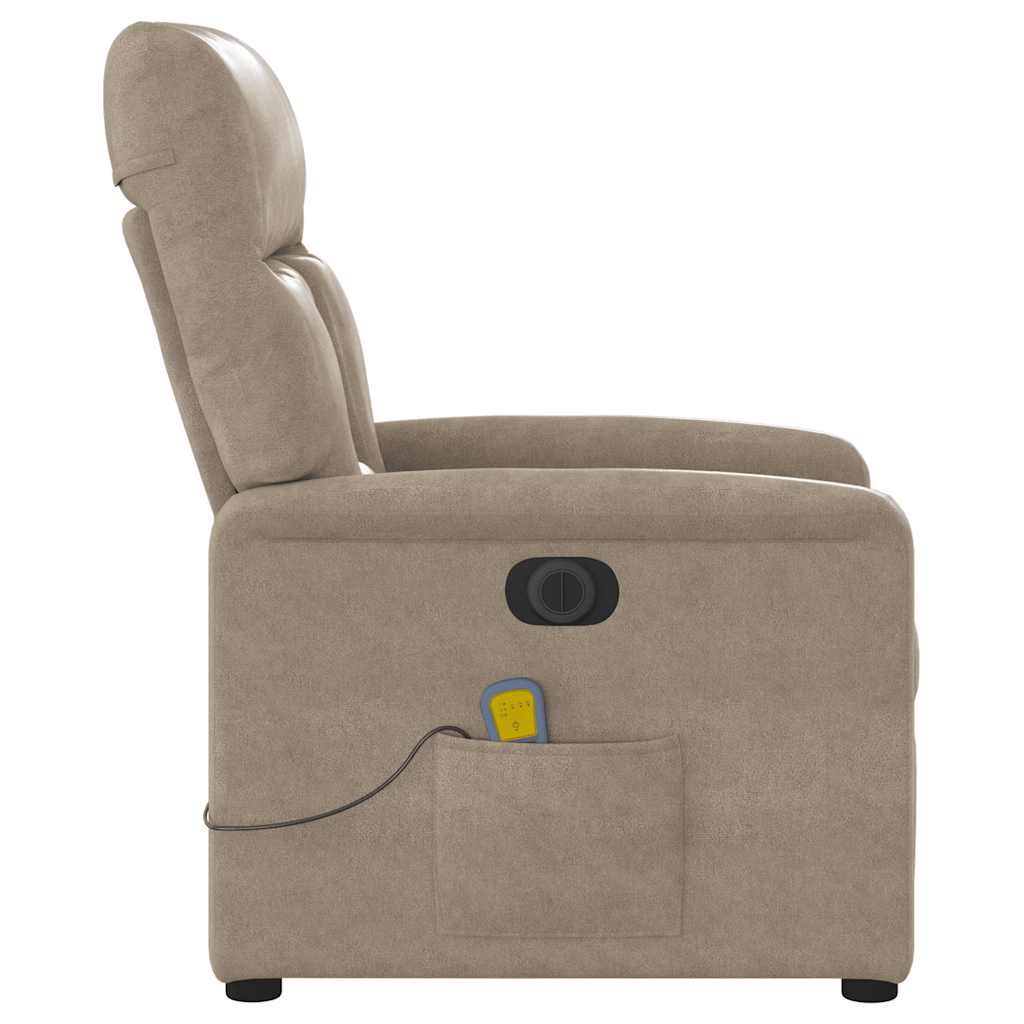 Massagesessel Elektrisch Taupe Mikrofasergewebe