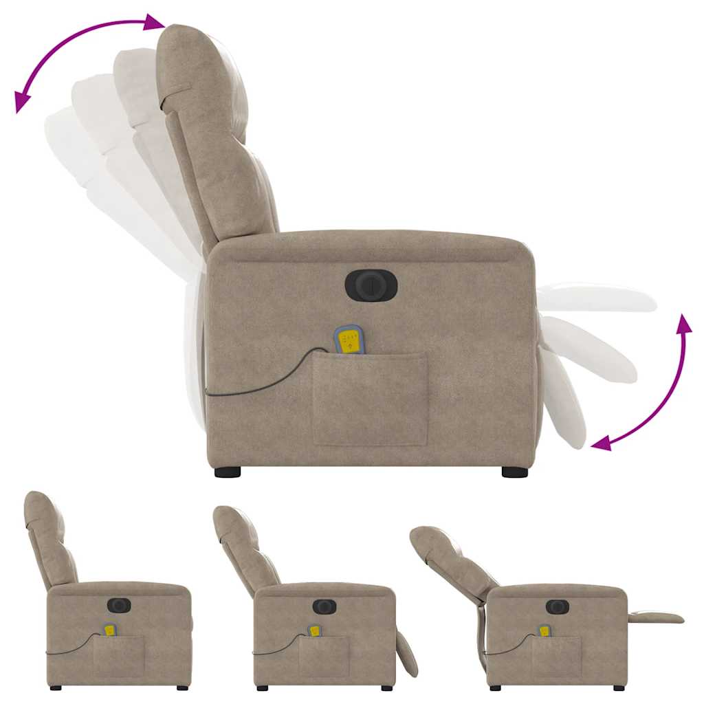 Massagesessel Elektrisch Taupe Mikrofasergewebe