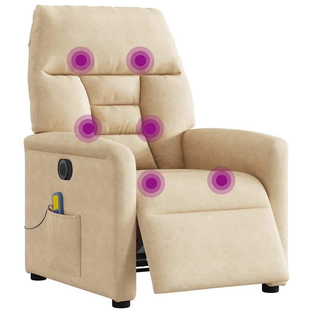 Massagesessel Elektrisch Creme Mikrofasergewebe