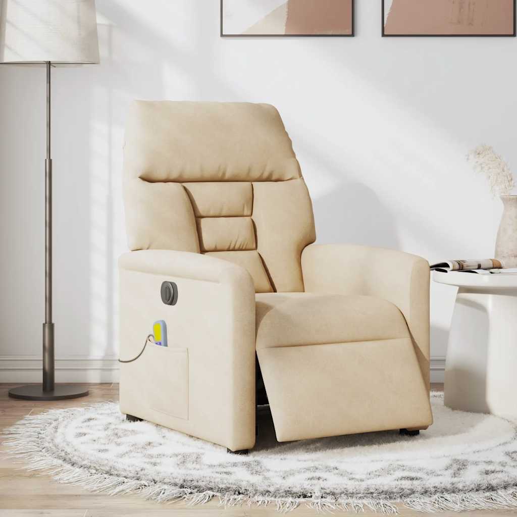 Massagesessel Elektrisch Creme Mikrofasergewebe