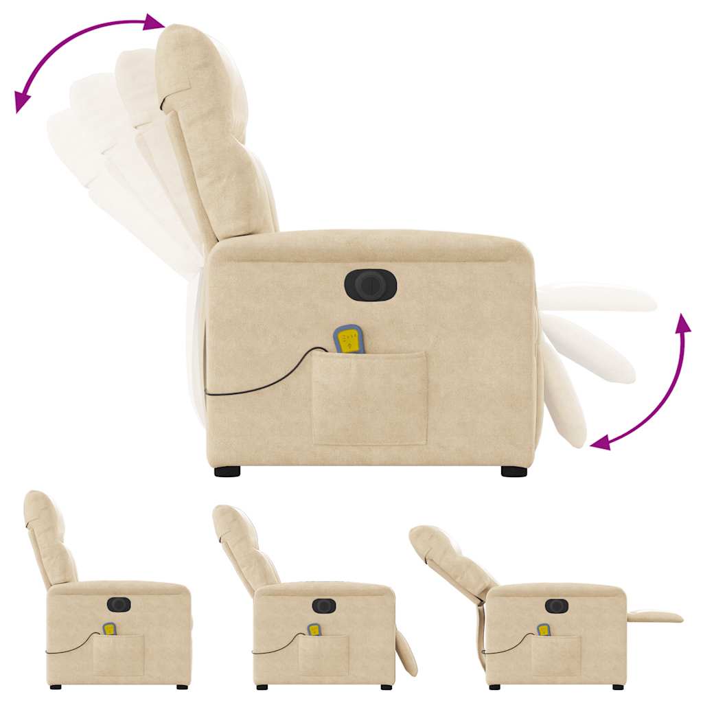 Massagesessel Elektrisch Creme Mikrofasergewebe