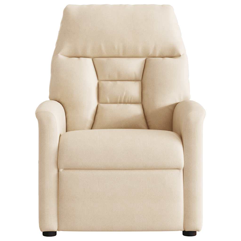 Massagesessel Elektrisch Beige Mikrofasergewebe